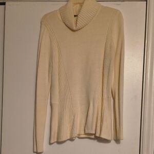 Cream Turtleneck Women's Sweater